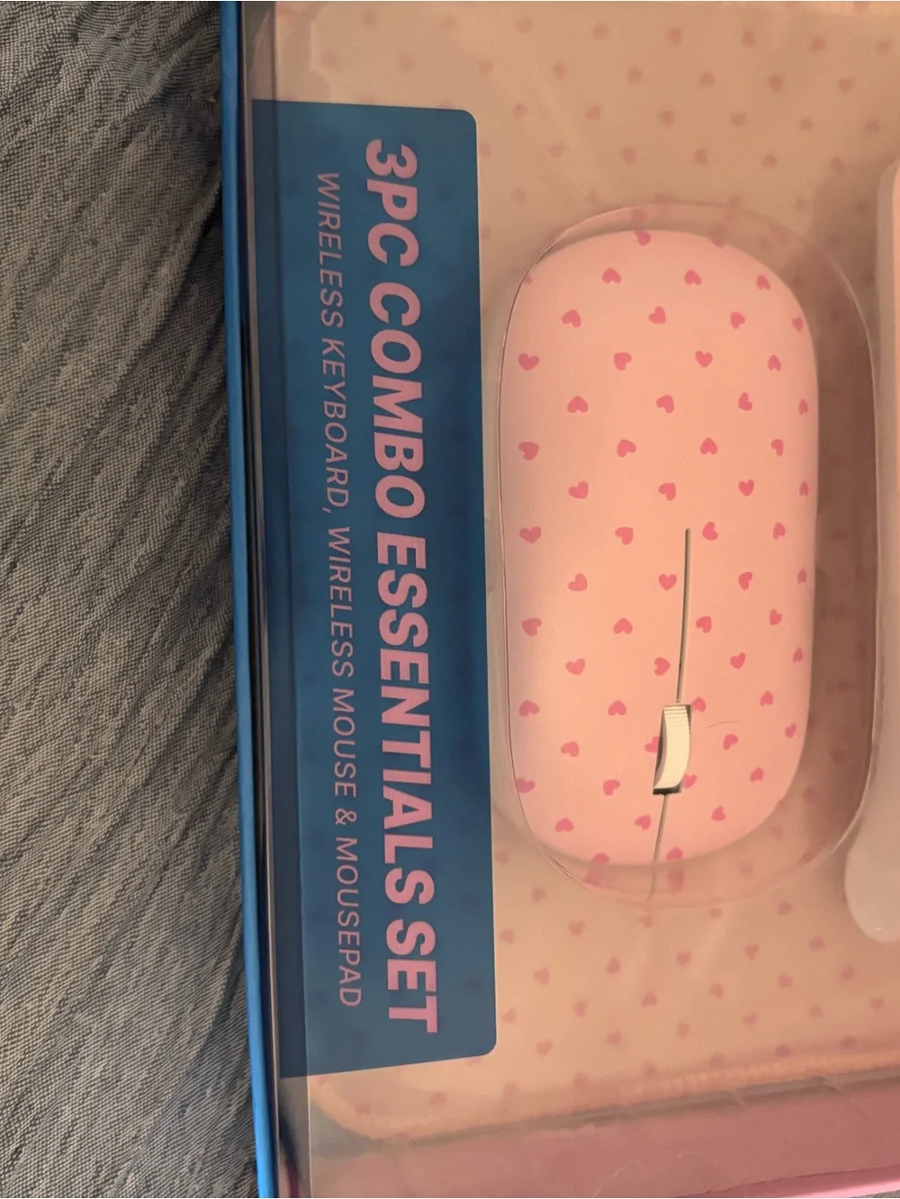 CyloPop Pink Heart Wireless Keyboard and Mouse Set